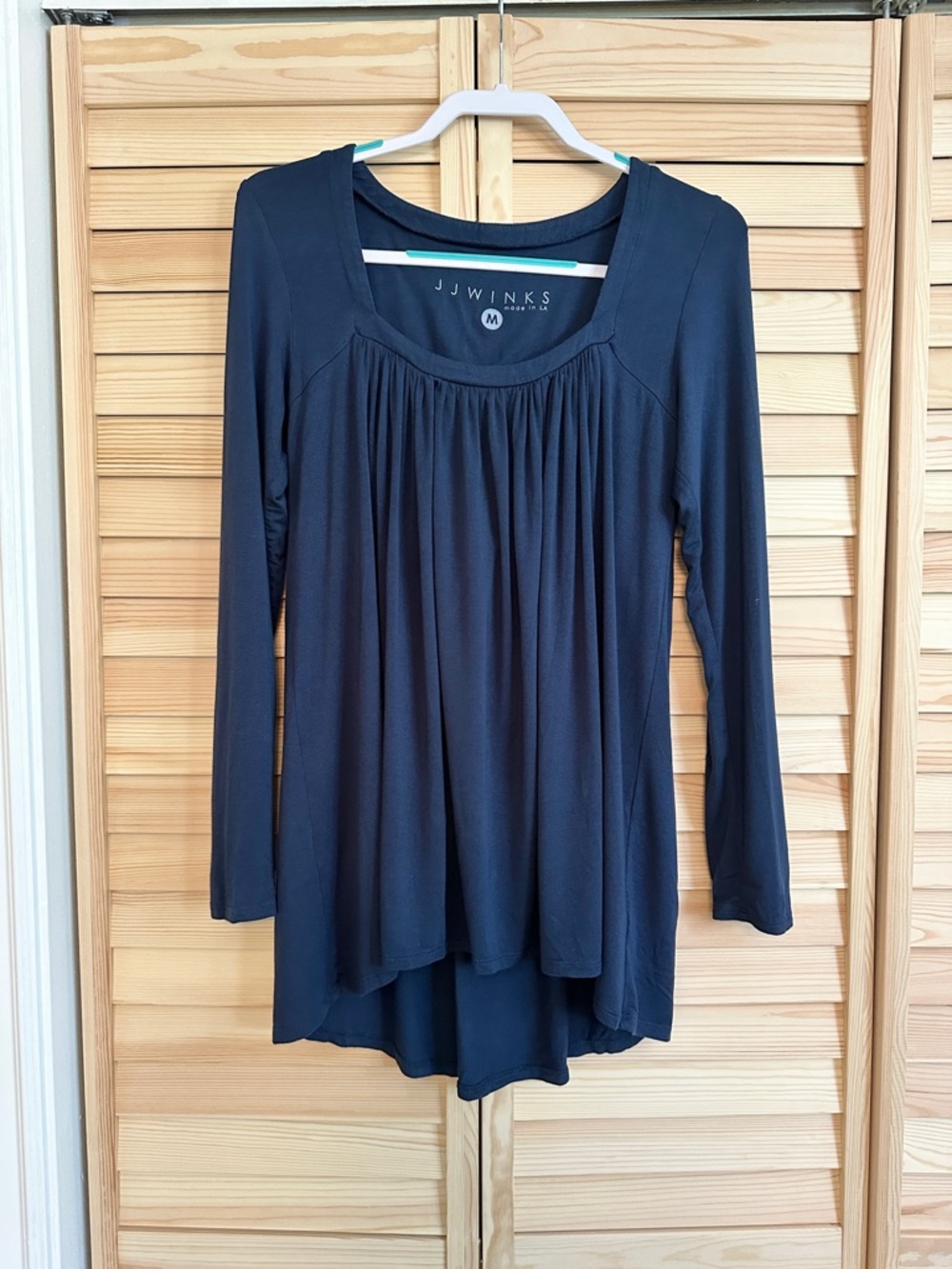 JJ Winks Full Moon Top‎ Navy Long-Sleeve Shirt Built In Bra Medium